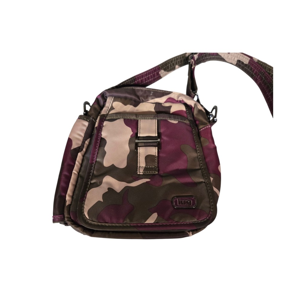 Lug Infinity Can Can Crossbody Purple Camo Purse Bag